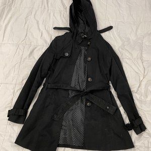 H&M Divided trench coat with hood, size 4